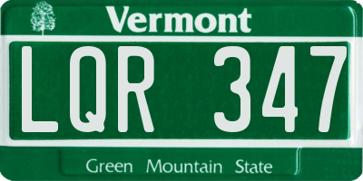 VT license plate LQR347