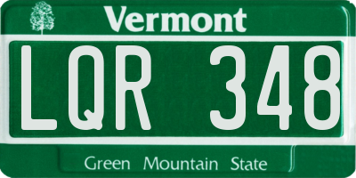 VT license plate LQR348