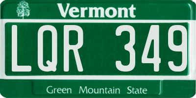 VT license plate LQR349