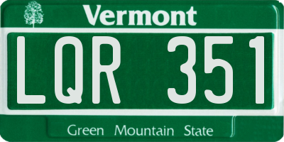 VT license plate LQR351
