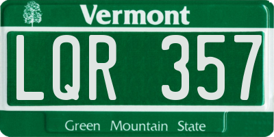 VT license plate LQR357