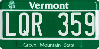 VT license plate LQR359