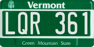 VT license plate LQR361