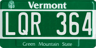VT license plate LQR364