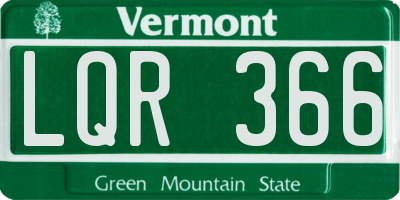 VT license plate LQR366