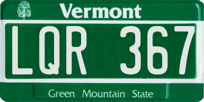 VT license plate LQR367