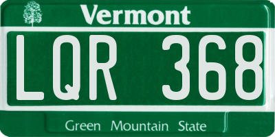 VT license plate LQR368