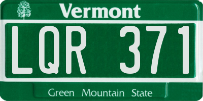 VT license plate LQR371