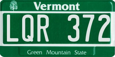 VT license plate LQR372