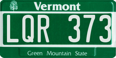 VT license plate LQR373