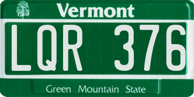 VT license plate LQR376