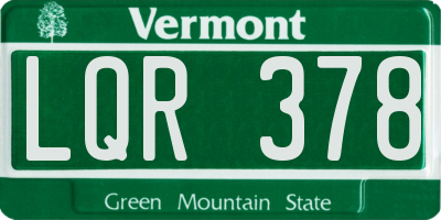 VT license plate LQR378