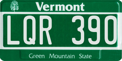 VT license plate LQR390