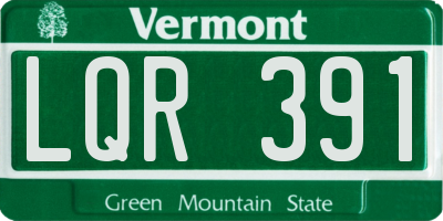 VT license plate LQR391