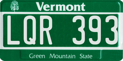 VT license plate LQR393