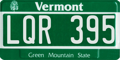 VT license plate LQR395