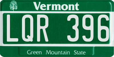 VT license plate LQR396