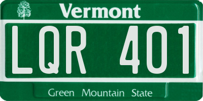 VT license plate LQR401