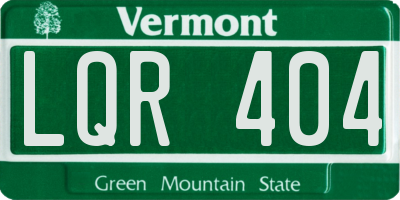 VT license plate LQR404