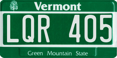 VT license plate LQR405