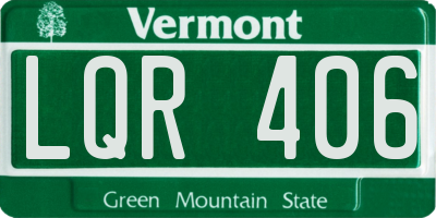 VT license plate LQR406