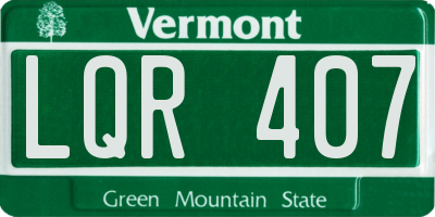VT license plate LQR407