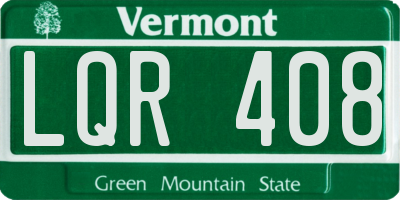 VT license plate LQR408