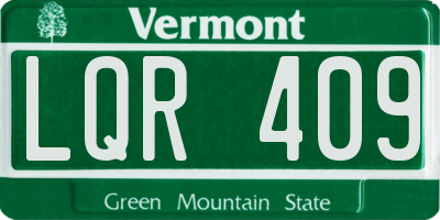 VT license plate LQR409