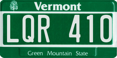 VT license plate LQR410