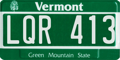 VT license plate LQR413