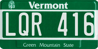 VT license plate LQR416