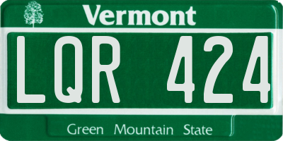 VT license plate LQR424