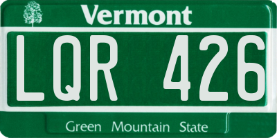 VT license plate LQR426