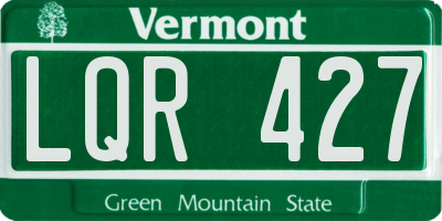 VT license plate LQR427