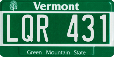VT license plate LQR431