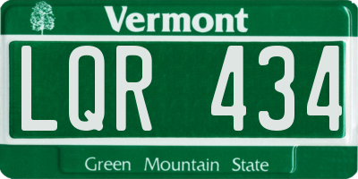 VT license plate LQR434