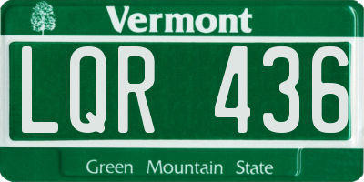 VT license plate LQR436