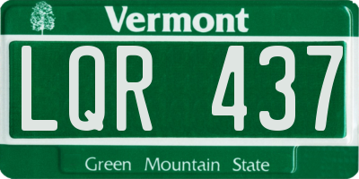 VT license plate LQR437