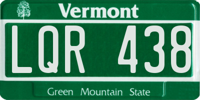 VT license plate LQR438