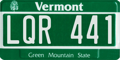VT license plate LQR441