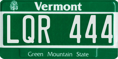 VT license plate LQR444