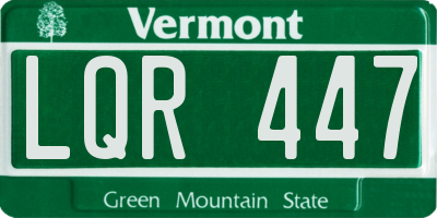 VT license plate LQR447