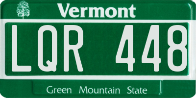 VT license plate LQR448