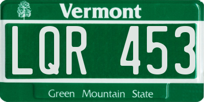 VT license plate LQR453