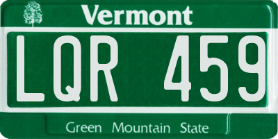 VT license plate LQR459