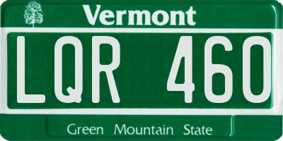 VT license plate LQR460