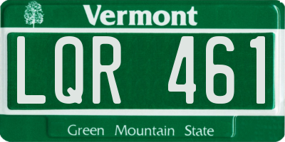 VT license plate LQR461