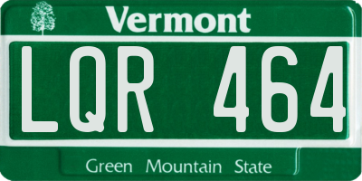 VT license plate LQR464