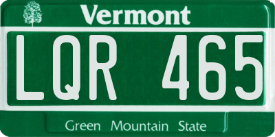 VT license plate LQR465