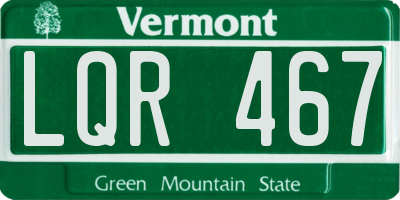 VT license plate LQR467